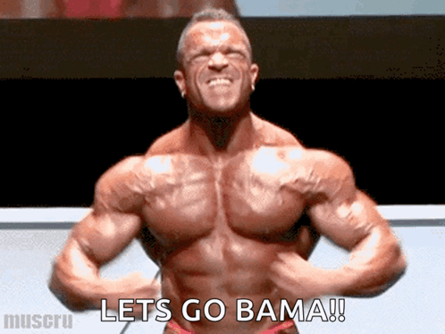 Muscular Man Saying Let's Go Bama