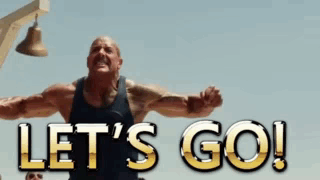 Muscular Man Screaming Let's Go