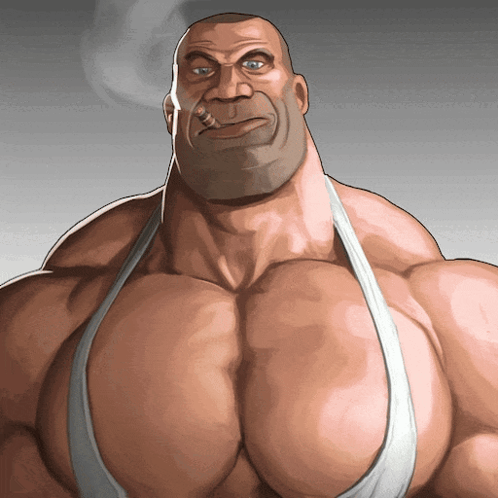 Muscular Man with Cigarette