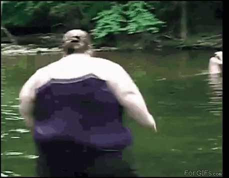 Mushroom Cloud Running Lady GIF