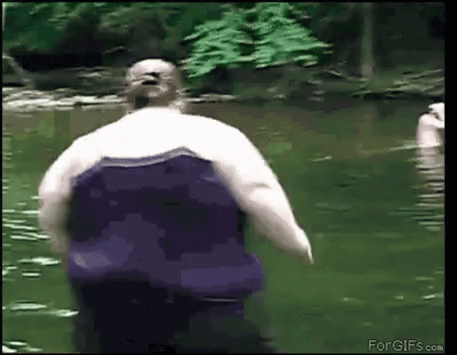 Mushroom Cloud Running Lady GIF