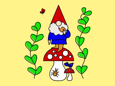 Mushroom Garden Gnome Smoking GIF