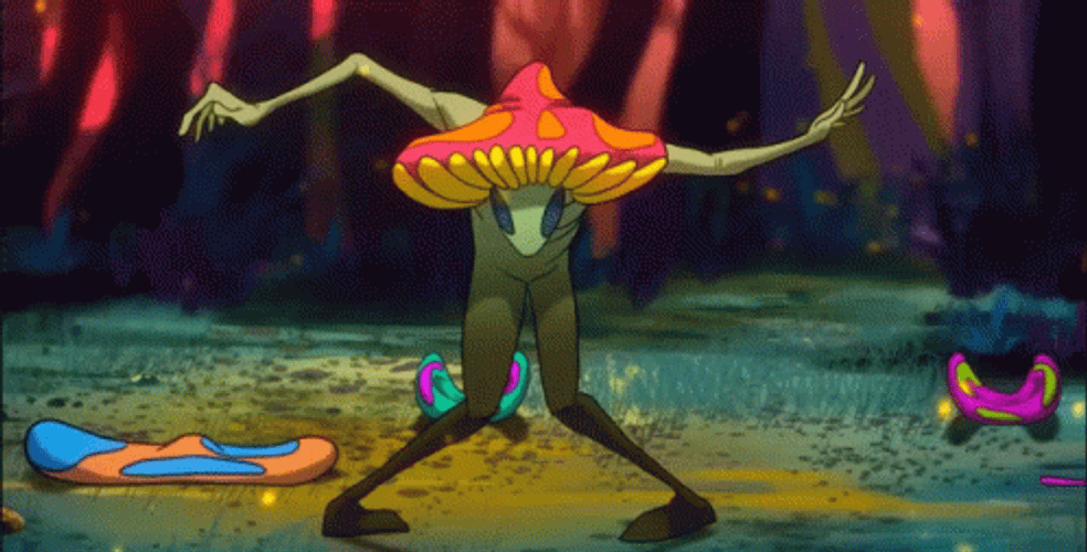 Mushroom Head Dancing Alien GIF