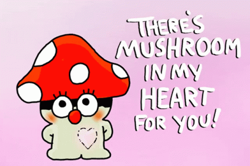 Mushroom Heart Love Greeting GIF