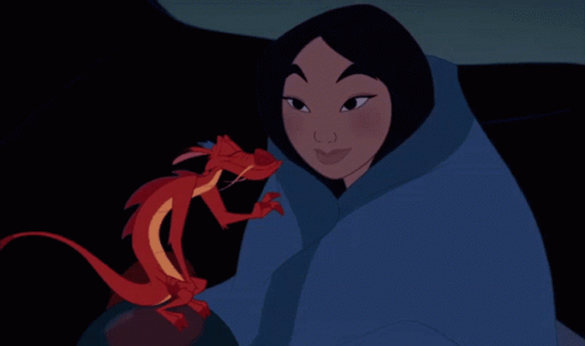 Mushu Backrub Hug Mulan GIF