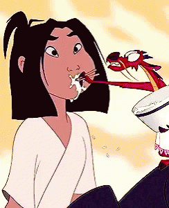 Mushu Feeds Mulan GIF