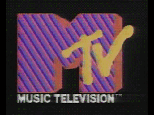 Music Television Logo On Striped Background GIF
