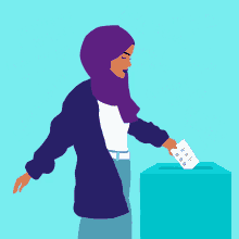Muslim Woman Voting GIF