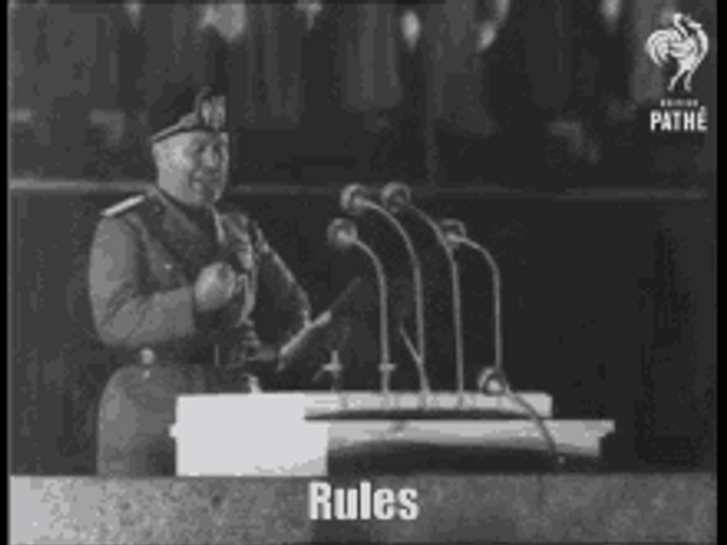 Mussolini Delivering Speech With Gestures GIF