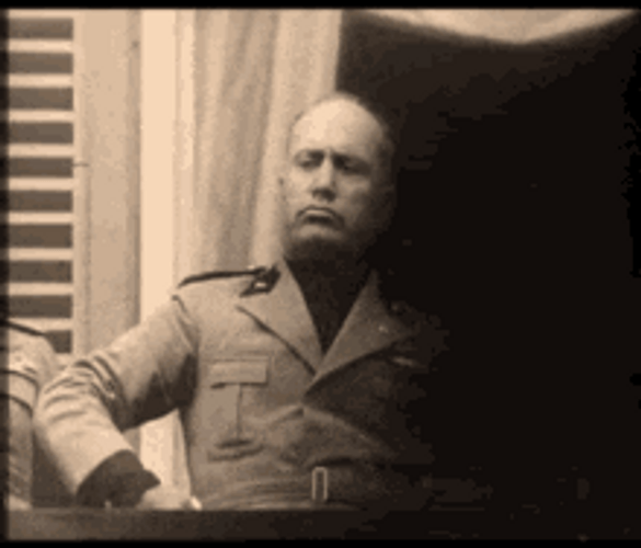 Mussolini Emotional While Delivering Speech GIF