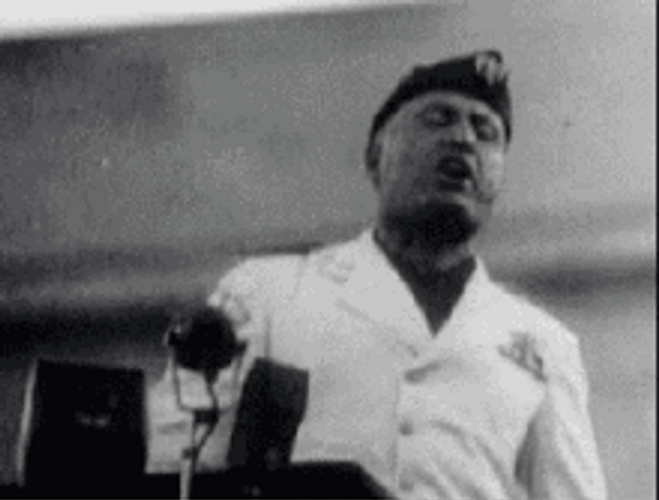 Mussolini Fanning Hand Keep Talking GIF