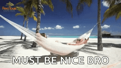 Must Be Nice Bro Summer Vacation Beach GIF