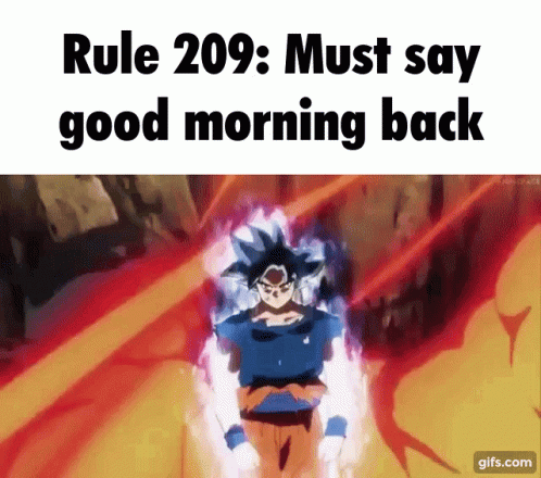 Must Say Good Morning Back Goku Meme GIF