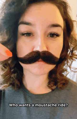 Honey1902 Wearing Fake Mustache GIF
