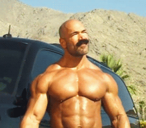 Muscleman Rusty Jeffers Thick Mustache GIF