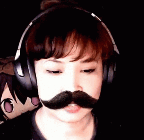 Youtuber Ayin Funny Mustache Face App GIF