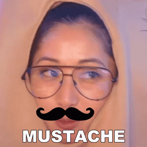 Hilarious Girl Using Mustache App GIF