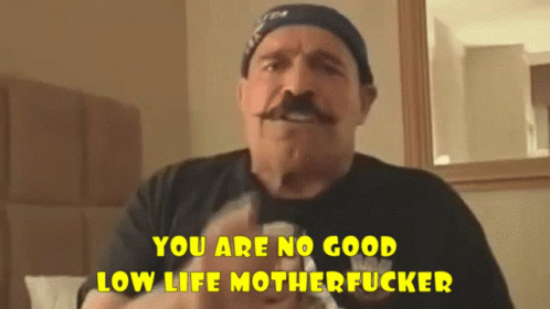 Mustache Hat Man Says No Good Low Life Motherfucker