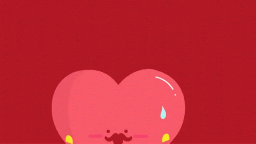 Mustache Heart Will You Be My Valentine GIF