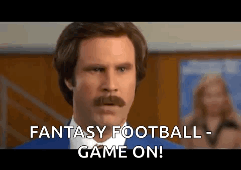 Mustache Man in Blue Suit Says Fantasy Football Game On