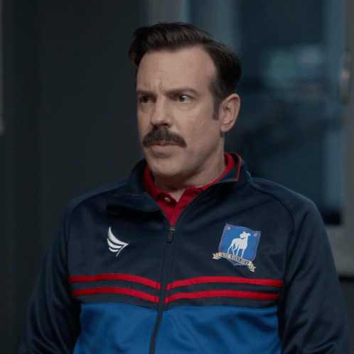 Mustache Man Jacket Saying Why's It Smell Like My Nana's House GIF