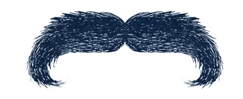 Mustache with Long Hair Drawing