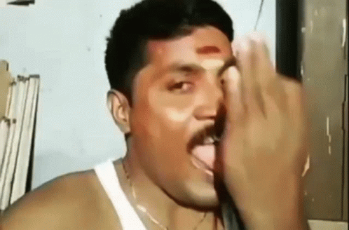 Mustached Man Funny Face Open Mouth GIF