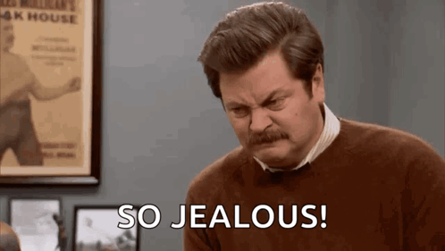 Mustached Man Funny Face So Jealous GIF