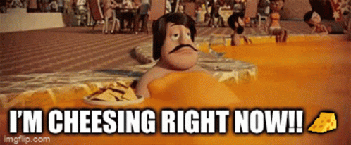 Mustached Man in Cheese Pool Says I'm Cheeseing