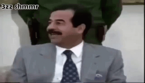 Mustached Man in Suit Making Funny Face
