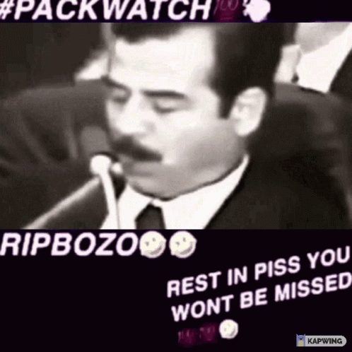 Mustached Man Rip Bozo Rest In Piss GIF