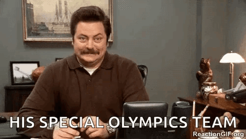 Mustached Man Saying His Special Olympics Team GIF