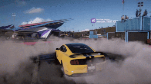 Mustang Ford Shelby Yellow Drifting GIF