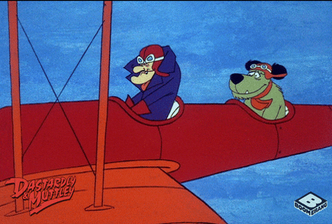 Muttley Riding Plane With Boss Dick GIF
