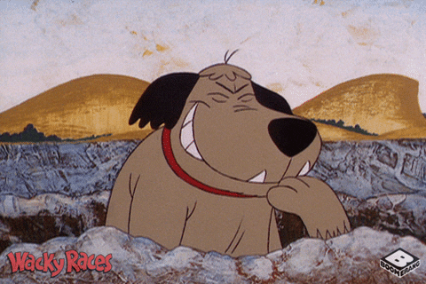 Muttley The Dog Giggling Dug Up Hole GIF