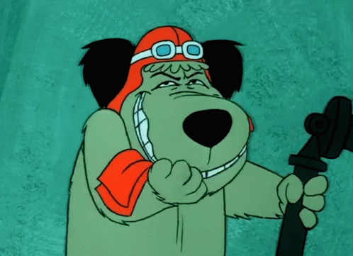 Muttley Wicked Laugh Wistful Stare GIF