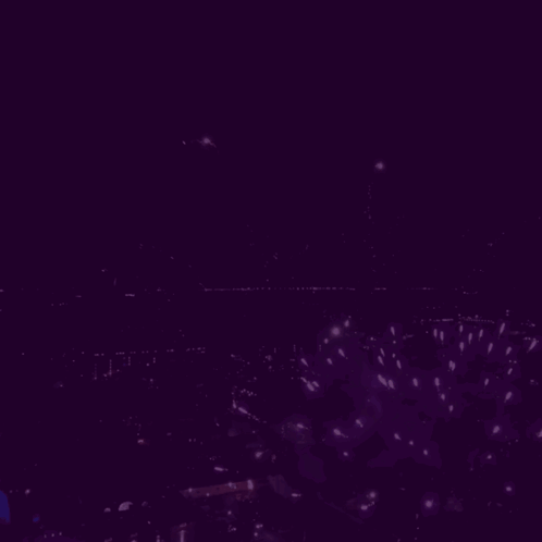 Muzikal on Purple Background with Fireworks