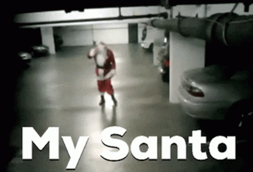 My Drunk Santa Walking In Parking Lot GIF