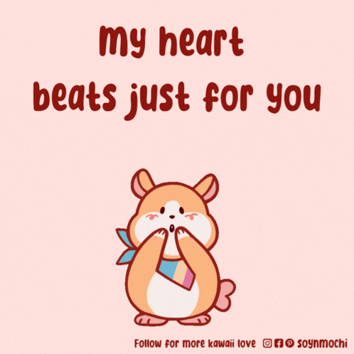 My Heart Beats Just For You Hamster Poster GIF