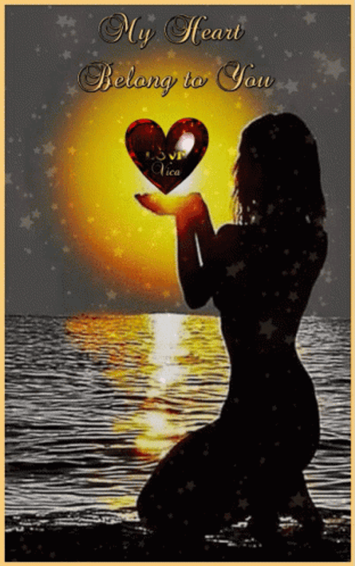 My Heart Belong To You Woman Silhouette GIF