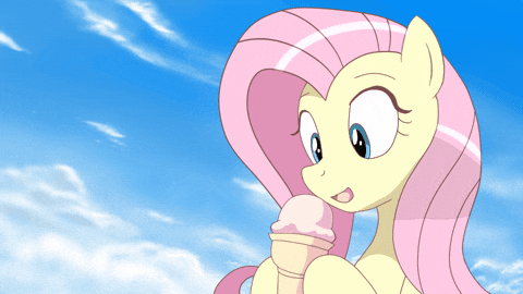 My Little Pony Fluttershy Licking Ice Cream GIF