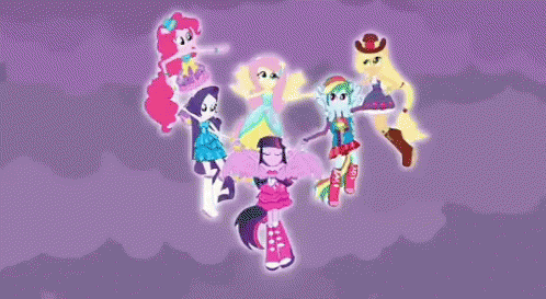 My Little Pony Girls Standing in Circle Holding Hands