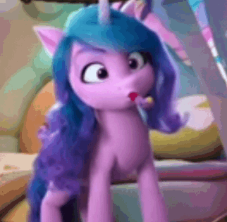 My Little Pony Izzy Moonbow Blowing Party Horn GIF
