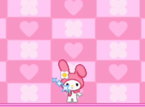 My Melody Pixel Art Holding Wand