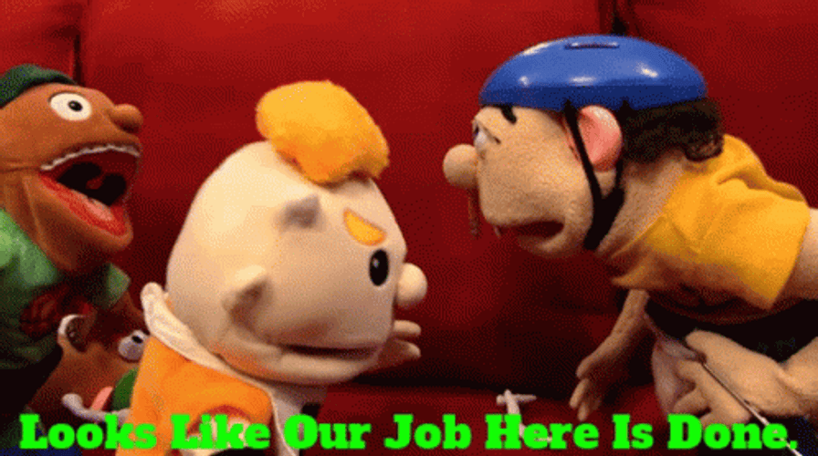 My Work Here Is Done Cute Puppets GIF