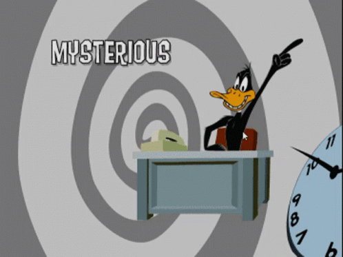 Mysterious Phenomena Of The Unexplained With A Duck Pointing At Something GIF
