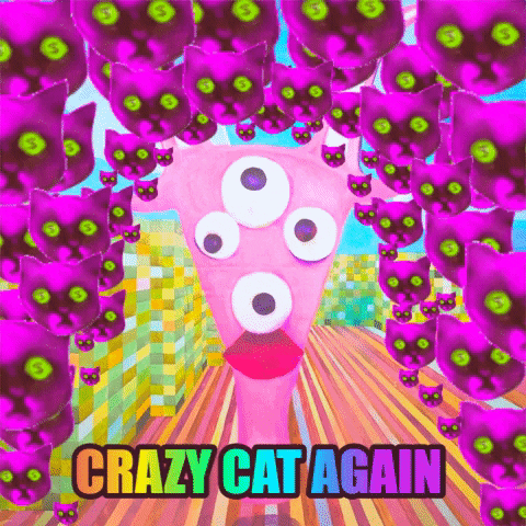 Mystifying Crazy Cat Graphic Design GIF