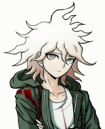 Serious Nagito Eyes Looking Around GIF