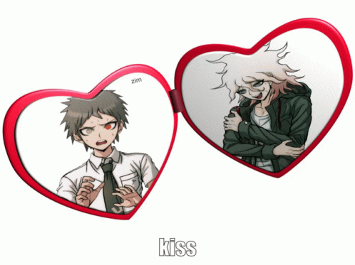 Nagito And Hajime On Heart Pendant GIF