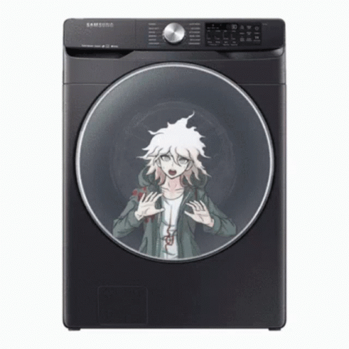 Nagito Spinning On Laundry Machine GIF